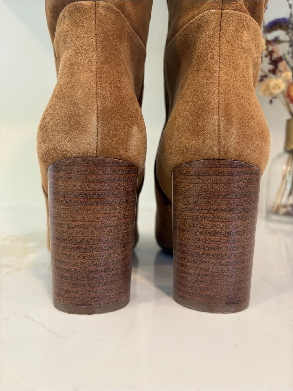 Kate Spade Helena Cognac Suede Over-The-Knee Block Heel Boots - Picture 6 of 8